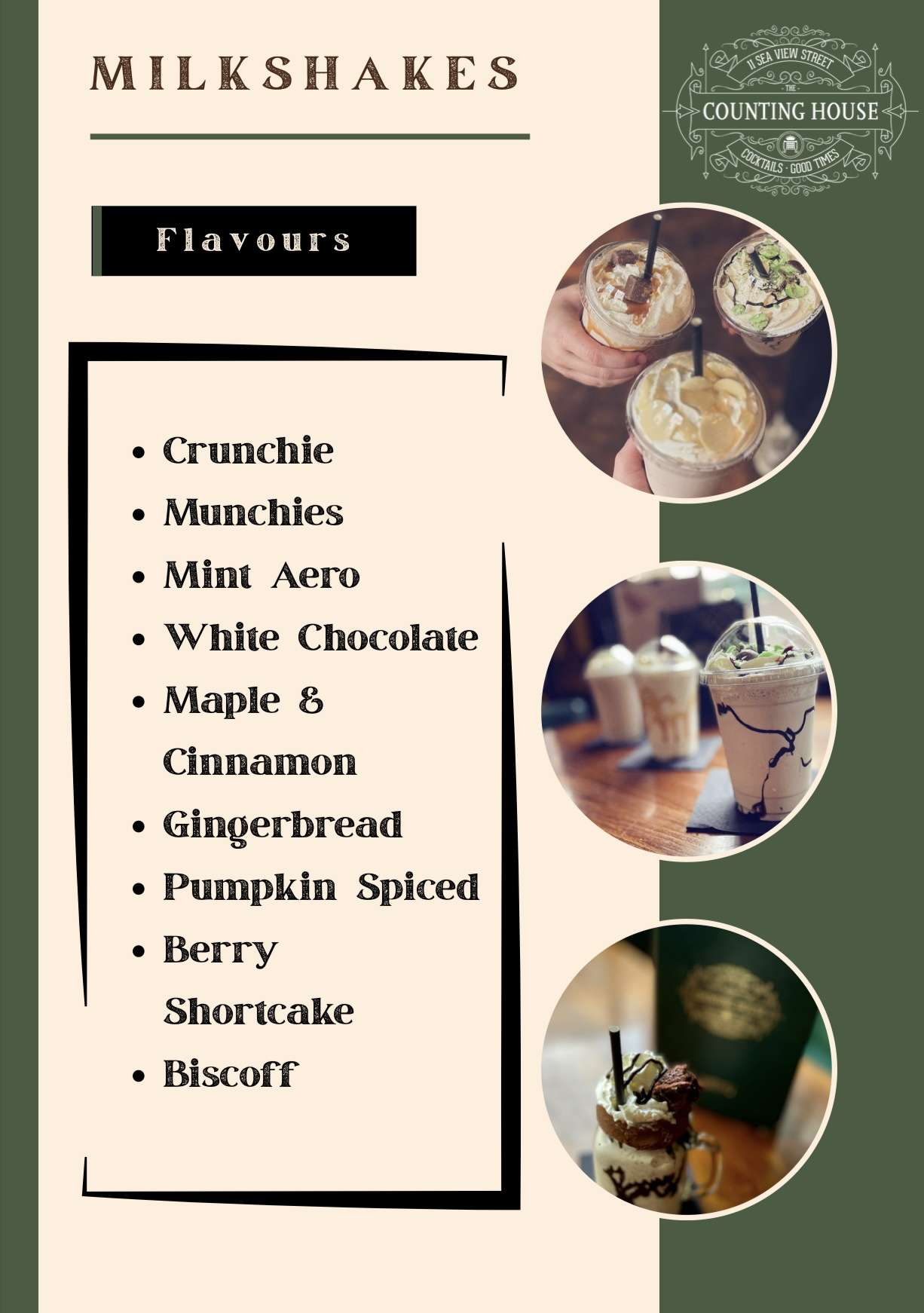 Milkshake Menu